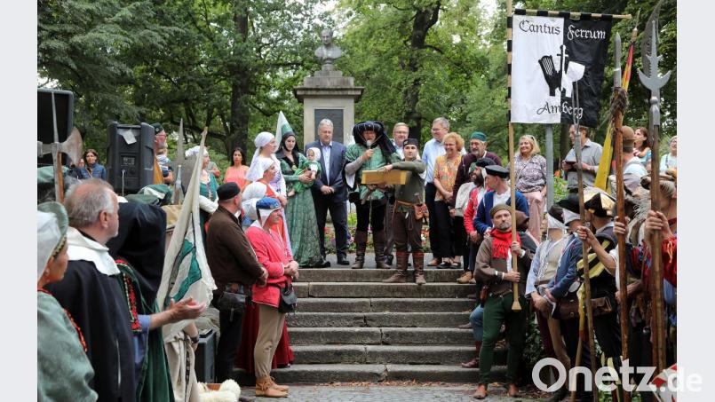 Das 10. Amberger Brunnenfest in der Grünanlage des Amberger Maxplatzes dauert noch bis einschließlich Sonntag. Bild: Wolfgang Steinbacher
