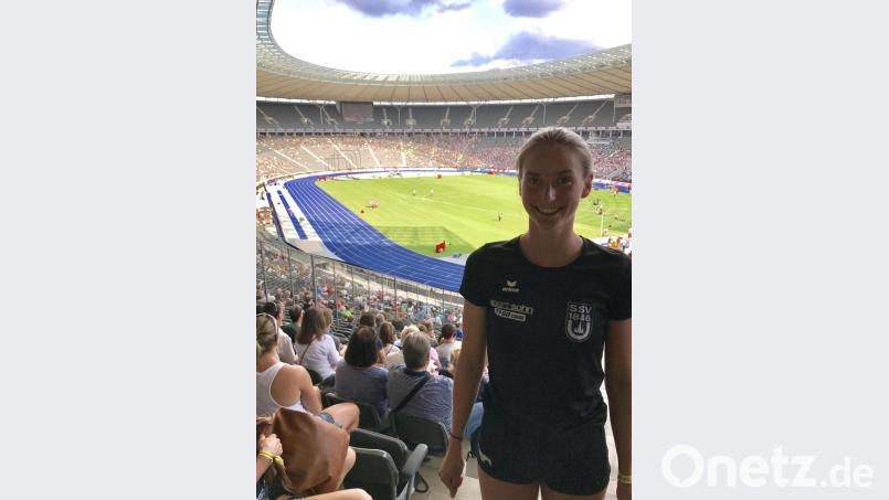 Marlene Gomez-Islinger genoss die Atmosphäre im Berliner Olympiastadion. Beim Triathlon und beim 5000-Meter-Lauf war das riesige Rondell für die Weidenerin das Ziel. Bild: exb