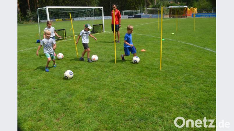 Dribbeln durch die Stangen im Slalom Bild: fz