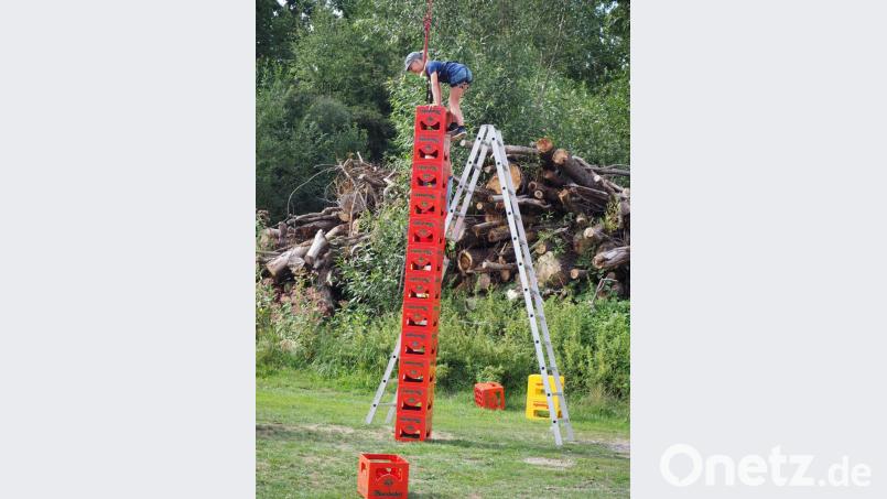 Beim städtischen Kinderfest geht es hoch hinaus. Langeweile hat Hausverbot. Bild: krb