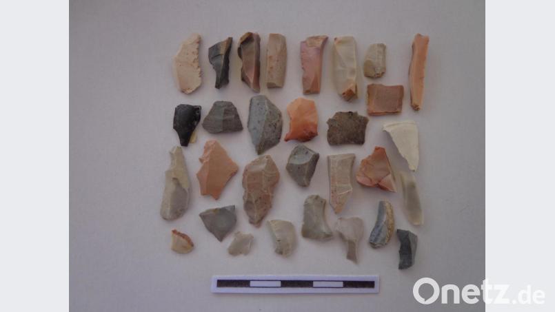 Diese Silices fand Toni Rauen im Süden von Iffelsdorf. Es handelt sich um Werkzeuge und Abschläge aus Jurahornstein. Sie belegen, dass in dem Bereich schon in der Steinzeit ab etwa 12.000 v. Chr. gejagt wurde. Bild: exb/Engelhardt