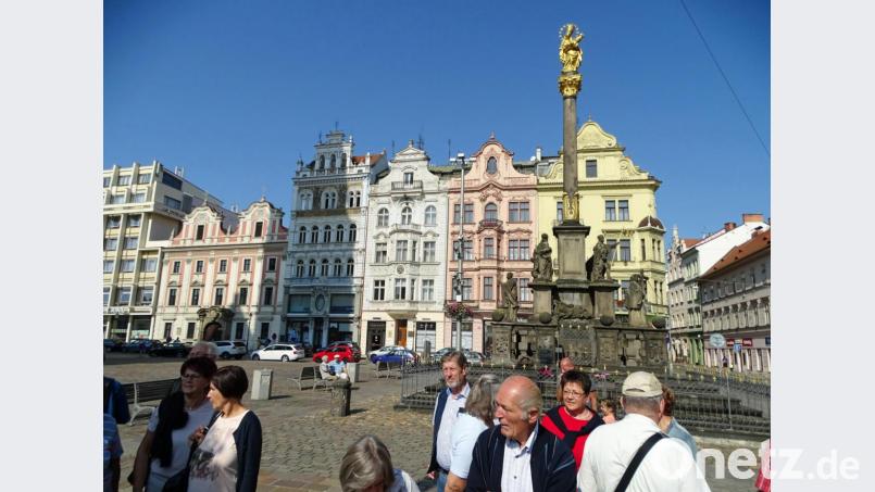 Historischer Marktplatz von Pilsen mit Pestsäule. Bild: Dobmeier
