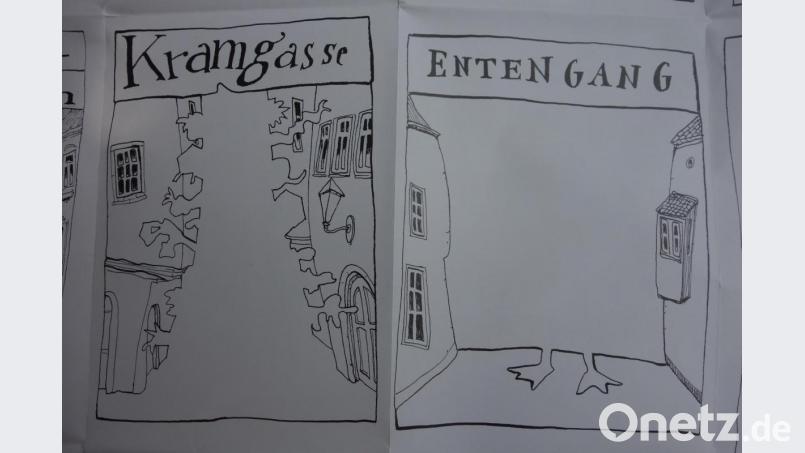 Spatzengässchen, Spiegelgasse, Königsstraße: Lustige Ansichten für lustige Straßennamen. Peter Engel nimmt die Bezeichnungen in der Regensburger Altstadt beim Wort. Repro: Susanne Wolke