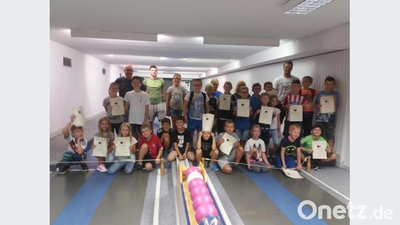 Viel Spaß hatten die Kinder beim Ferienprogramm der Kegler. Bild: hä