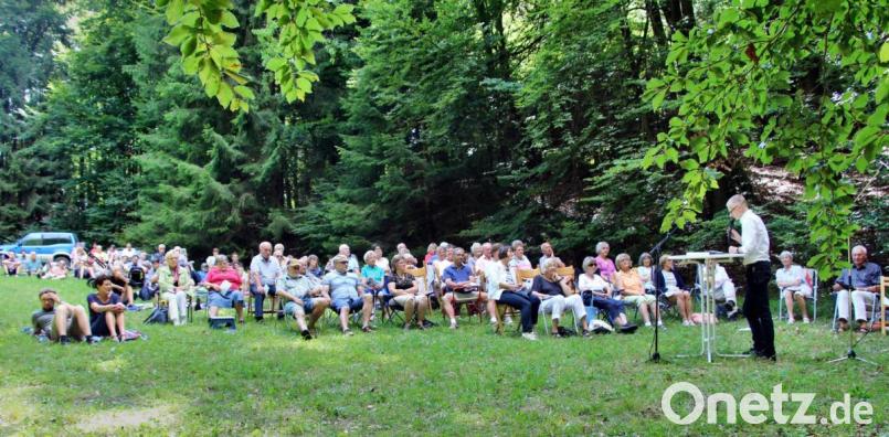 Der Hang der Waldlichtung eignet sich optimal für das traditionelle Waldfest. Bild: ds