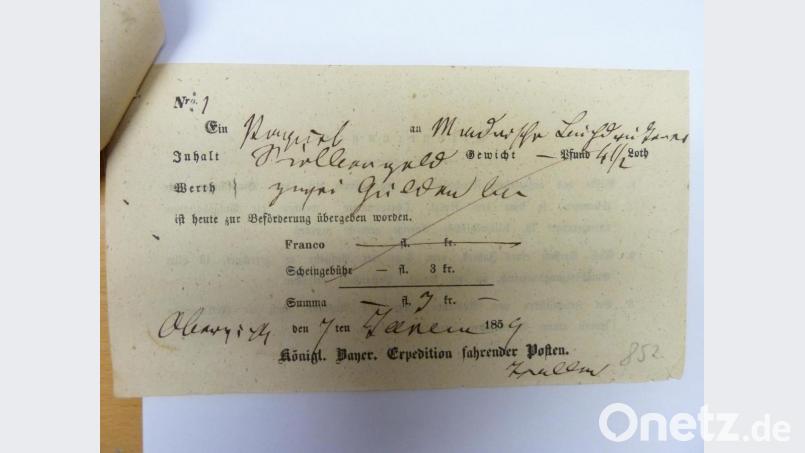 Dokument aus dem Stadtarchiv zur Postgeschichte. Bild: Portner