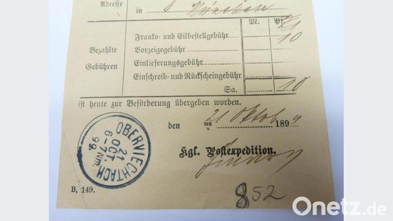 Eine Quittung aus dem Jahr 1899. Bild: Portner
