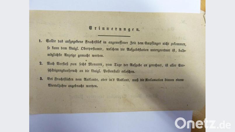 Dokument aus dem Stadtarchiv zur Postgeschichte. Bild: Portner