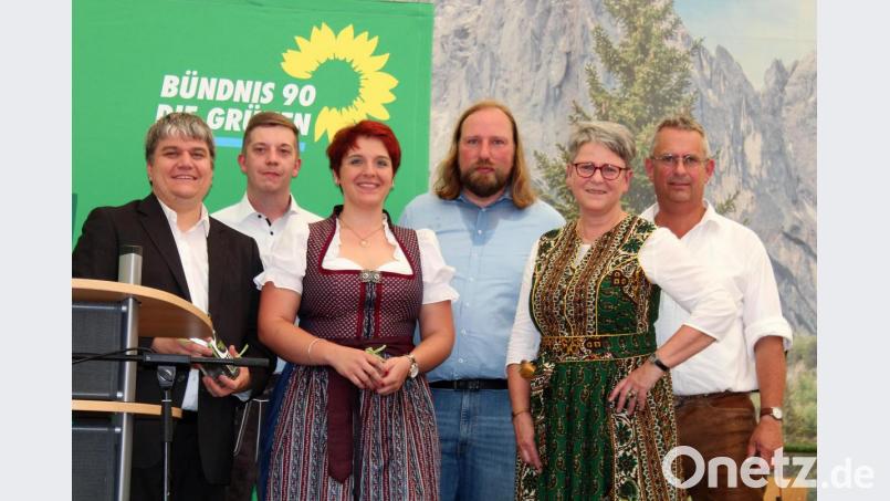 Sorgten für die Grünen-Premiere beim Kemnather Wiesenfest (von links): Bezirksvorsitzender MdB Stefan Schmidt, Kreisvorsitzender Fabian Neuser, MdL Anna Toman, Grünen-Fraktionschef Toni Hofreiter, Kreisvorsitzende Heidrun Schelzke-Deubzer sowie Grünen-Ortsvorsitzender Stefan Zaus. Bild: stg