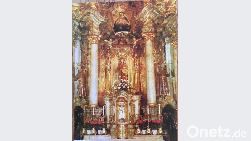 So sieht der Hochaltar mit dem ursprünglichen Marienbild in der Kirchenchronik von St. Felix aus. Bild: prh