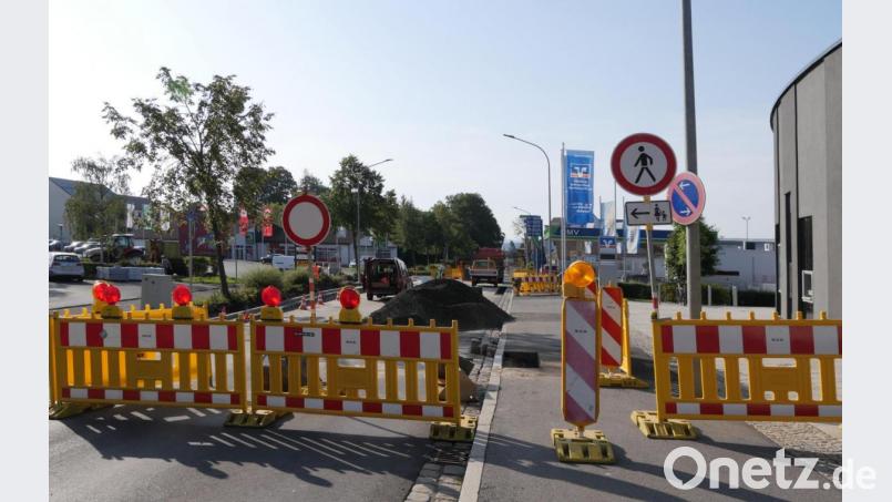 Die Baustelle in der Mitterteicher Straße in Tirschenreuth. Bild: tr