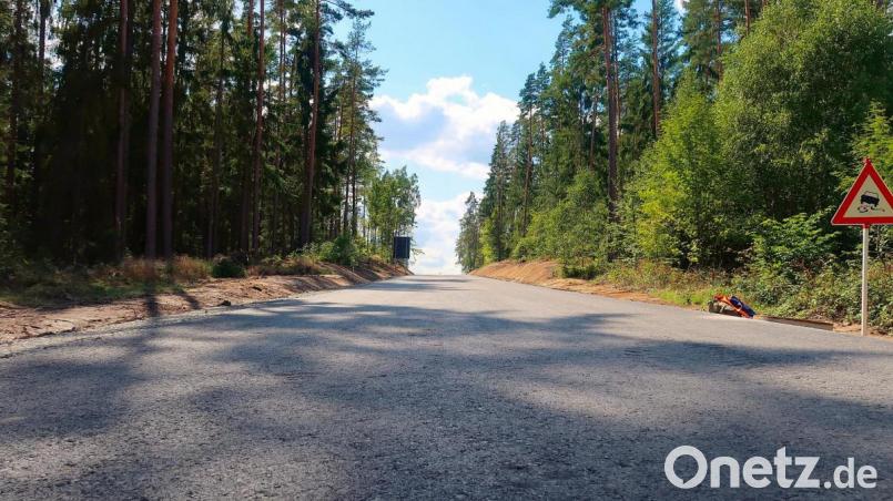 Etwas steiler präsentiert sich die neue Staatsstraße ab der Abzweigung Güttern/Fuchsmühl vor dem Voitenthaner Weiher gegenüber der alten Fahrbahn. Bild: bsc