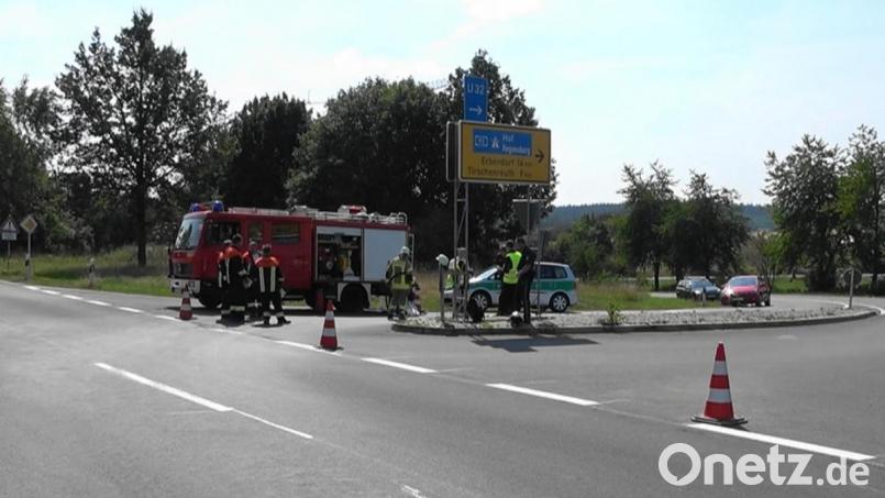 Zu einem Motorradunfall kam es am Sonntagmittag bei Falkenberg. Bild: nic