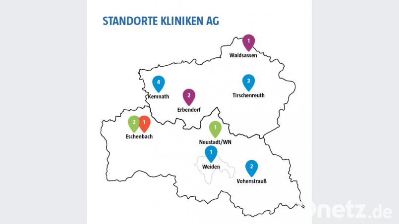 Standorte der Kliniken AG Grafik: NT/AZ