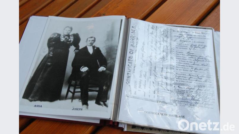 Die Großeltern von Joan Jones heirateten 1896 in Buffalo/New York. Doch Joseph und Anna Gillitzer (geborene Hart) kehrten schon 1899 wieder nach Niedermurach zurück und betrieben den Metzgerei-Gasthof. Bild: Portner