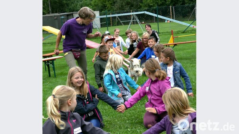 Die Kinder waren in die Übungen der Hunde eingebunden. Bild: Stadt Marktredwitz/exb