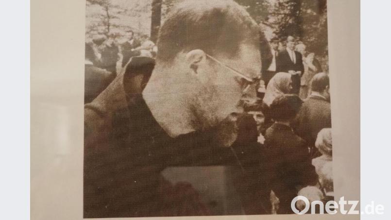 Ein Foto im ersten Stock der Klause erinnert an den Einsiedler Johannes Schlothane. Bild: bl