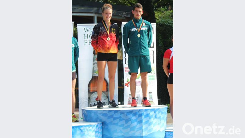 Bei der Europameisterschaft 2019 in Laser-Run stand Christina Schopper auf dem Siegertreppchen. Bei den Herren in ihrer Altersklasse siegte ein junger Mann aus Ungarn. Bild: exb
