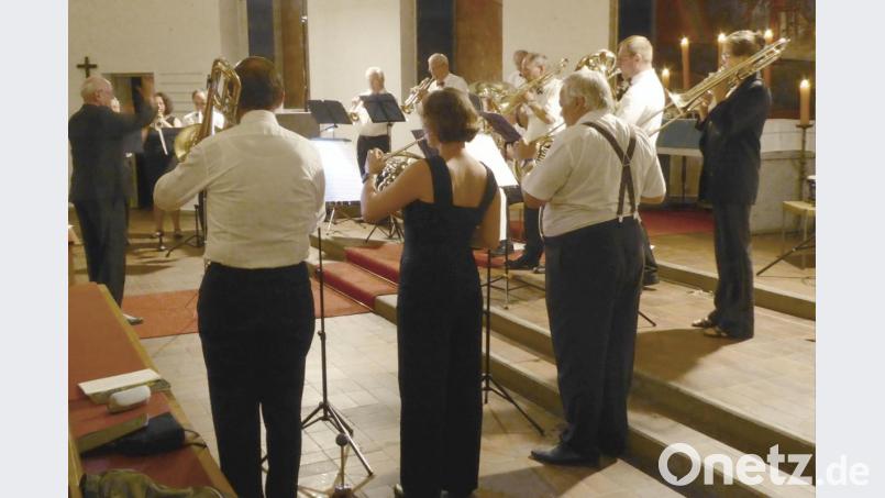 Die Blechbläsergruppe Sachsen beim Konzert in der Markuskirche.