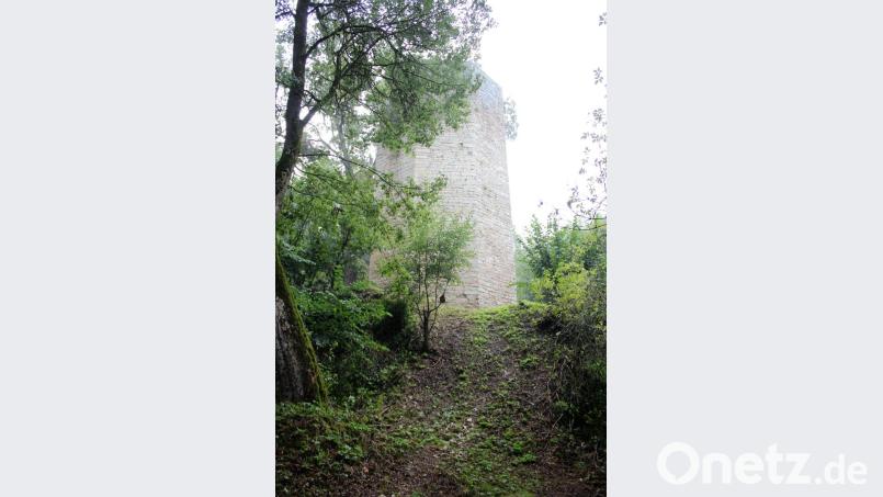 Der denkmalgeschützte achteckige Bergfried. Bild: wec