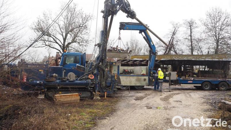 Im Frühjahr wurde entlang der Naab noch fleißig gebohrt, um Basisdaten für den Hochwassrschutz zu ermitteln. Bild: bl