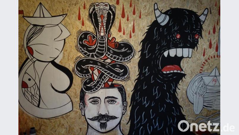 So geht es auch: Street Art in geregelten Bahnen und zur Freude eines aufgeschlossenen Kunstpublikums – wie hier in der aktuellen Ausstellung im Besucherzentrum Welterbe in Regensburg. Repro: Susanne Wolke
