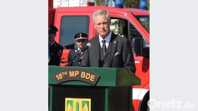 US-Diplomat James Brown von der Botschaft in Berlin erinnert an die Terroranschläge und den die Opfer. Bild: mor