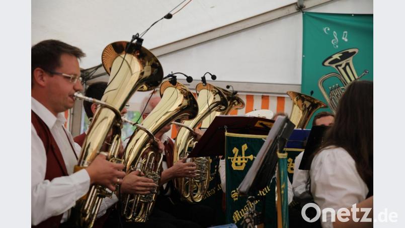 Die Steinwald-Musikanten sorgten für die richtige Bierzeltmusik. Bild: njn