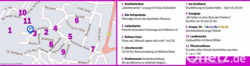 Programm zur Kulturnacht am Freitag, 20. September, ab 18 Uhr in Sulzbach-Rosenberg. Bild: exb