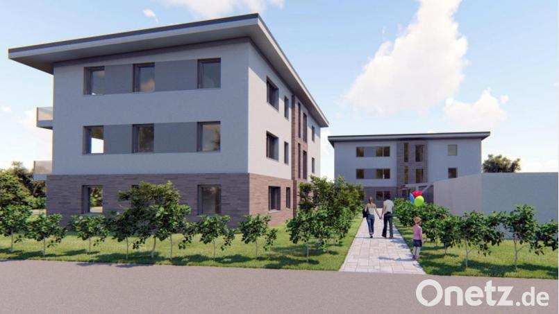Insgesamt zwölf Eigentumswohnungen realisiert die Stadtbau Amberg GmbH in zwei Gebäuden im Baugebiet Aschach-Ost. Repro: sche