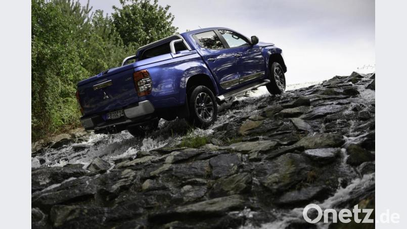 Im Gelände fühlt er sich wohl: Der neue Pick-up Mitsubishi L200. Bild: MMC