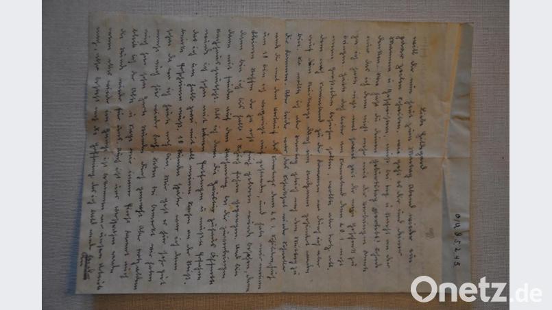 Der Brief von Heinz Woith an Hildegard Michalk Bild: hba