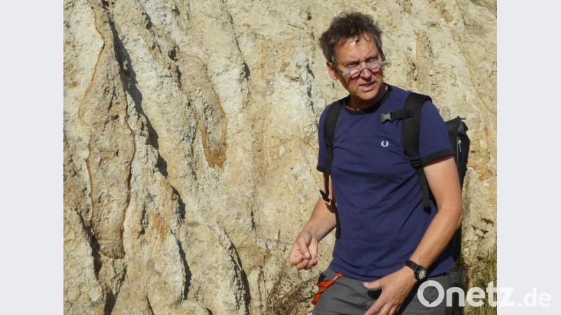 Mit Stefan Hölzl im Suevit-Steinbruch „Aumühle“. Bild: Schönberger, Ferdinand [fsb]