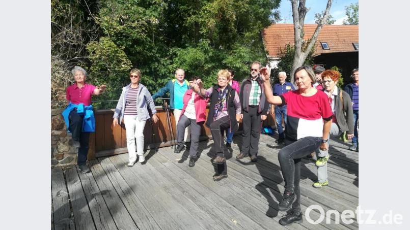 Bei der Gesundheitswanderung in Wernberg wurde den Teilnehmern gezeigt, wie Bewegung in den Alltag eingebaut werden kann. Bild: exb/Johanna Baumann