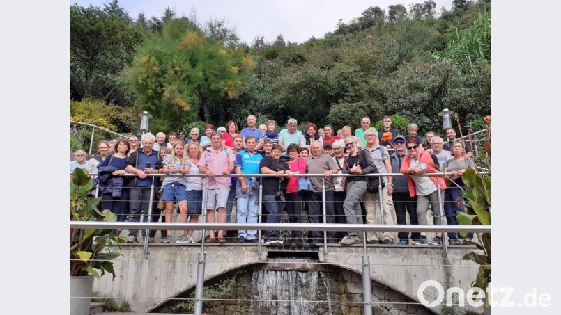 Die Teilnehmer an der CWG-Reise nach Südtirol im Park des &quot;Sissi-Schlosses&quot; Trautmannsdorf. Bild: jma