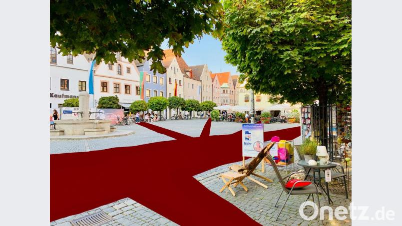 Roter Teppich am Oberen Markt. Die Haupttrasse verläuft vom Issy-les-Moulineaux-Platz zum Untereren Markt sowie über die Postgasse, Hinter der Schanz, Schul- und Türlgasse zum Oberen Markt.. Bild[M]:  exb (artViper)
