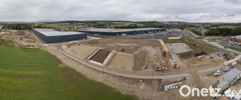 Blick auf das neue Gewerbegebiet auf der ehemaligen Rosenthal-Brache. Bild: dtr