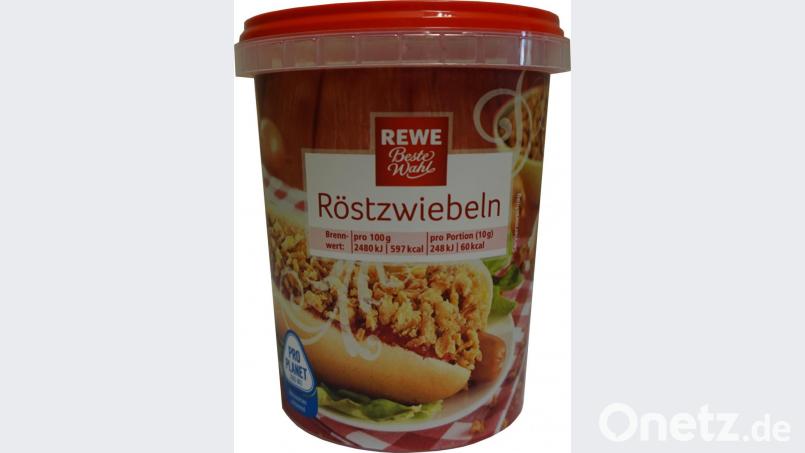 Aus Gründen des vorbeugenden Verbraucherschutzes ruft Top Taste vorsorglich folgendes Produkt zurück: Rewe Beste Wahl Röstzwiebeln, 150g Mindesthaltbarkeitsdatum: 14.07.20. Bild: Alexander Walke