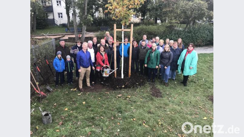 Zwei Fliegen auf einen Streich: Die SPD pflanzte einen Baum für Kurt Eisner in der gleichnamigen Anlage an der Leimberger Straße und leistete damit auch einige Tage nach dem Tag der Deutschen Einheit noch einen Beitrag zum "Einheitsbuddeln". Bild: exb