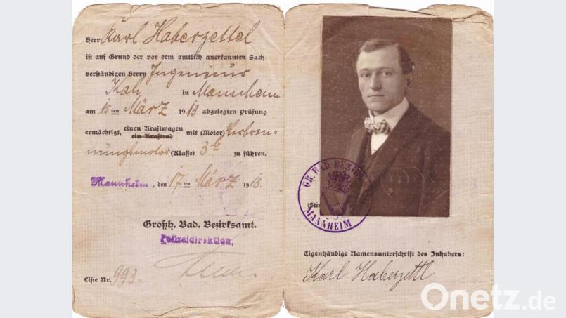 Eva Brandl schickt uns den Führerschein ihres Großvaters Karl Haberzettl, ausgestellt 1913. Die ersten Scheine wurden 1909 ausgestellt. Bild: exb