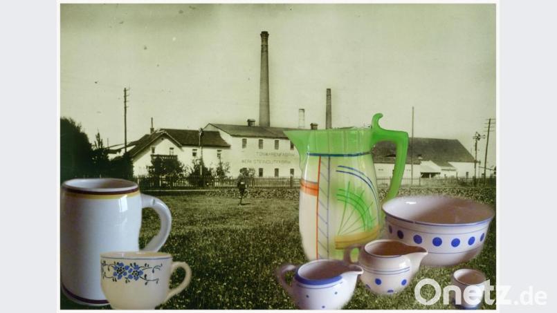 Die Tonwarenfabrik Schwarzenfeld, im Volksmund "Heferlbude", stellte Steingutgeschirr her. Pfarrer Haußmann referiert über die Geschichte des Werks. Bild: exb