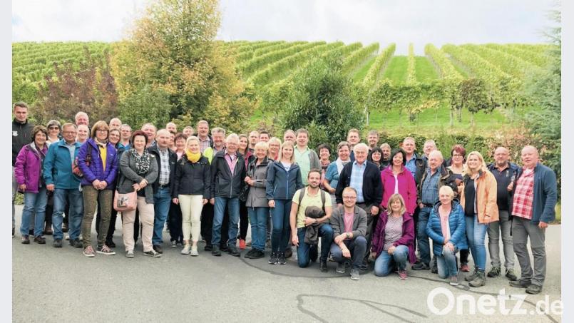 Die Teilnehmer am Sängerausflug nach Gamlitz besuchten auch ein Weinbaugebiet an der bekannten Weinstraße. Bild: tu
