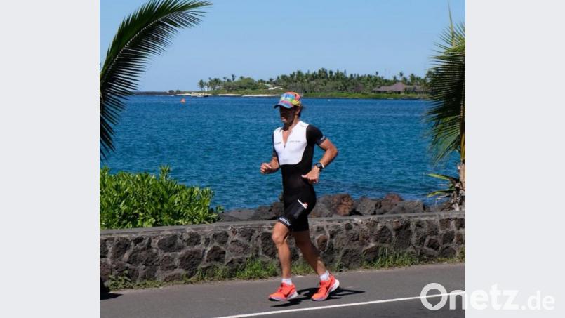 Eine seiner letzten Laufeinheiten vor dem Ironman auf Hawaii absolvierte Lothar Richthammer nochmals auf der Wettkampfstrecke Bild: Richthammer/exb