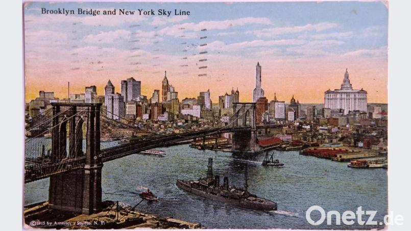 Diese Karte wurde 1921 von New York nach Pfreimd gesandt, mit der Hoffnung auf ein Wiedersehen. Bild: exb
