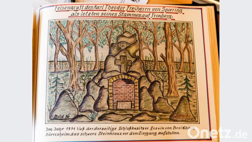 Wo es keine Fotos gab, griff Andreas Hottner sen. zum Zeichenstift. Dieses Bild zeigt die Gruft Theodor von Spierings. Bild: Hösamer