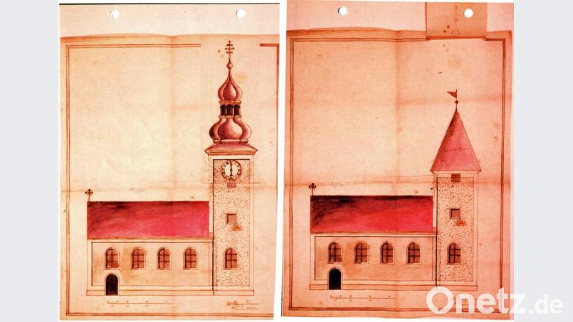 Pläne aus dem StAA Amberg zum Umbau der Kirche im 18. Jahrhundert.. Signatur „Oberpfälzer Kirchenakten 1085“. Beide Pläne wurden so nicht verwirklicht. Zeit: um 1751
Quelle: StA Amberg Bild: schß
