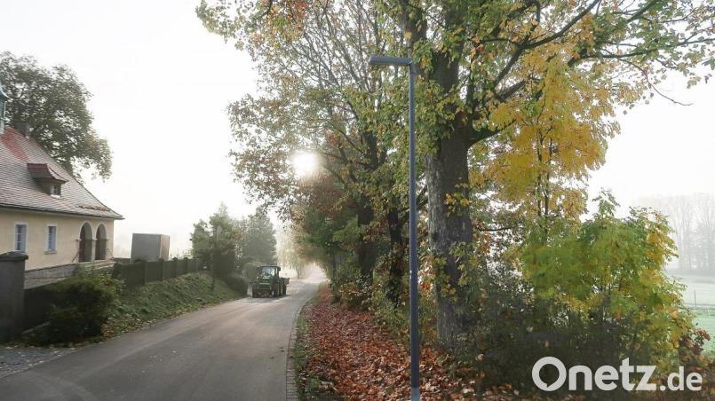 Die Sieglestraße hin zum Friedhof wurde kürzlich mit sechs neuen Straßenlampen ausgestattet. Angepasst werden muss jedoch noch der Leuchtwinkel der Lampenköpfe. „Derzeit beleuchten sie vor allem den Fahrbahnrand und den Straßengraben“, wusste Otmar Zeitler(Freie Wähler). Bild: bsc