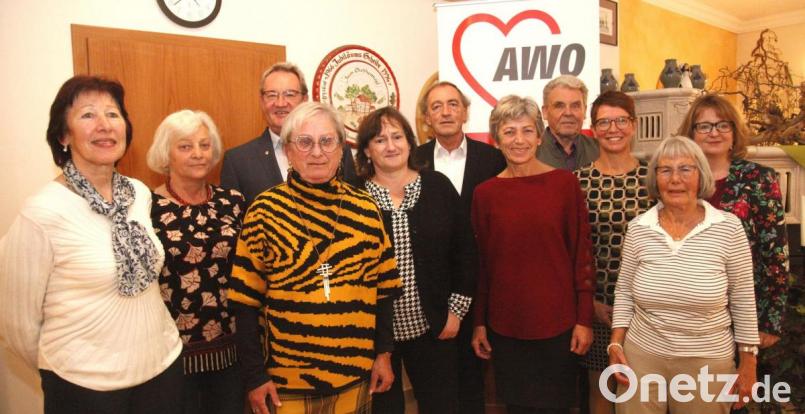 Die Delegierten wählten einen neuen Kreisvorstand der Arbeiterwohlfahrt Schwandorf-Mitte mit der Ulrike Roidl (Fünfte von rechts) an der Spitze. Bild: Hirsch