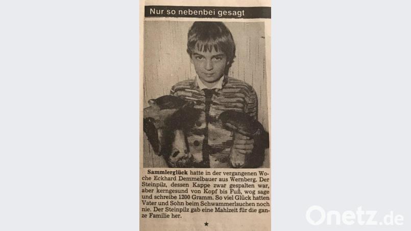 Der Artikel vom 1. Oktober 1983, in dem Michael Demmelbauer den Steinpilz der Kamera präsentiert. Bild: exb/Michael Demmelbauer
