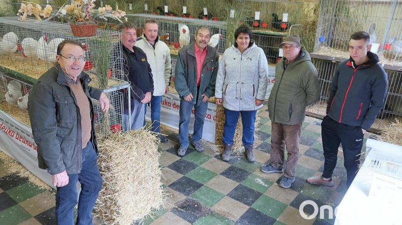 Der Vereinsvorsitzende des Kleintierzuchtvereins Krummennaab, Wolfgang Brunhofer (Mitte), dankte nach der Eröffnung der Lokalschau für Geflügel seinen Ausstellern und Helfern. Preisrichter und Lokalschaubesucher zollten den Züchtern großen Respekt für ihr großes Engagement und die mustergültige Durchführung der Tierschau. Bild: bsc